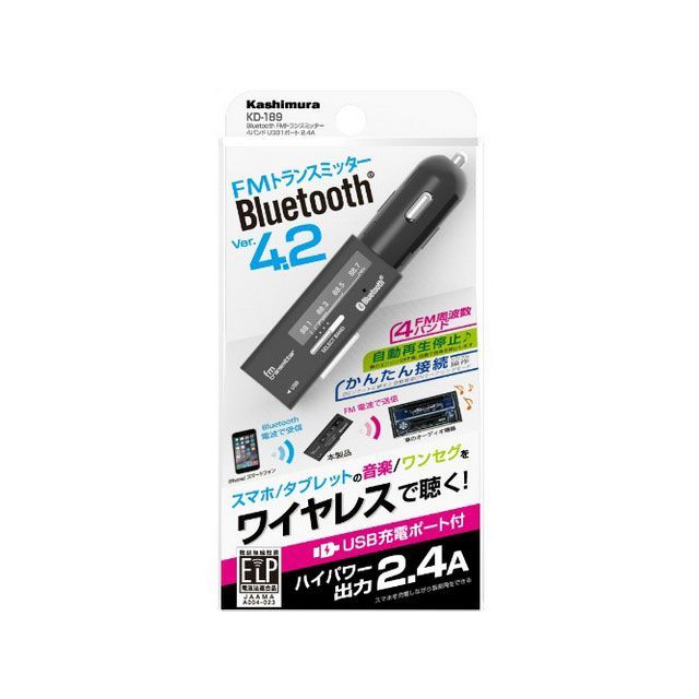 Kashimura Bluetooth FMgX~b^[ 4oh USB1|[g 2.4A KD-189 JV J[irEJ[GNgjNX  