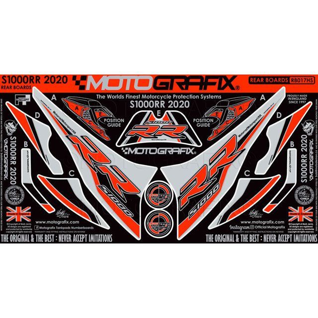 ●メーカー名：モトグラフィックス / MOTOGRAFIX●商品名：ボディパッド リア●メーカー品番：MT-RB017HS●JANコード：4580041243537当商品はお客様ご注文後の海外輸入となります。通常時で1ヶ月半ほど入荷日数を要します。注文後のキャンセルはできませんのでご了承頂いたお客様のみご注文くださいませ。商品の保証は、メーカー保証書の内容に準じます。納期海外取寄せで1.5ヶ月程かかります。※ご注文後、キャンセル不可となります。納期のお問い合わせはPLOT（株式会社プロト）へ直接お問い合わせください。ご注意※こちらの商品はキャンセル不可となります。※掲載画像はイメージです。実際の商品とは色味や仕様が異なる場合がございます。メーカー車種年式型式・フレームNo.その他ビーエムダブリューS1000RR2020-2021※商品掲載時の適合情報です。年式が新しい車両については、必ずメーカーサイトにて適合をご確認ください。