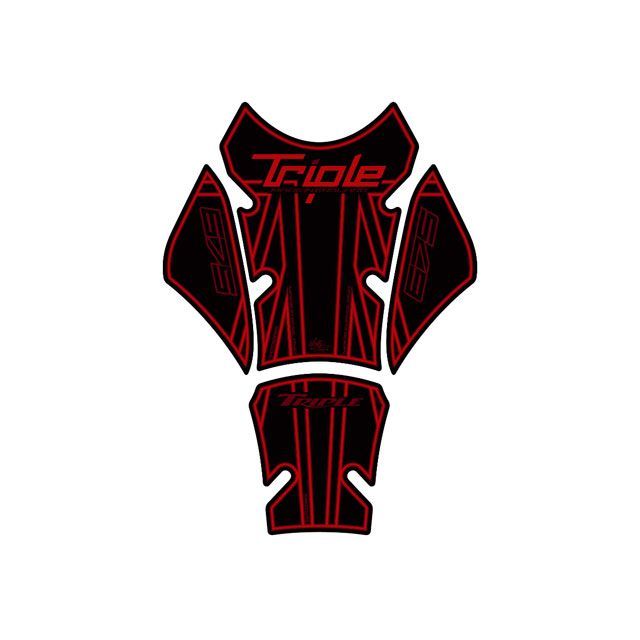 モトグラフィックス タンクパッド ブラック/レッド STREET TRIPLE MT-TT020KR