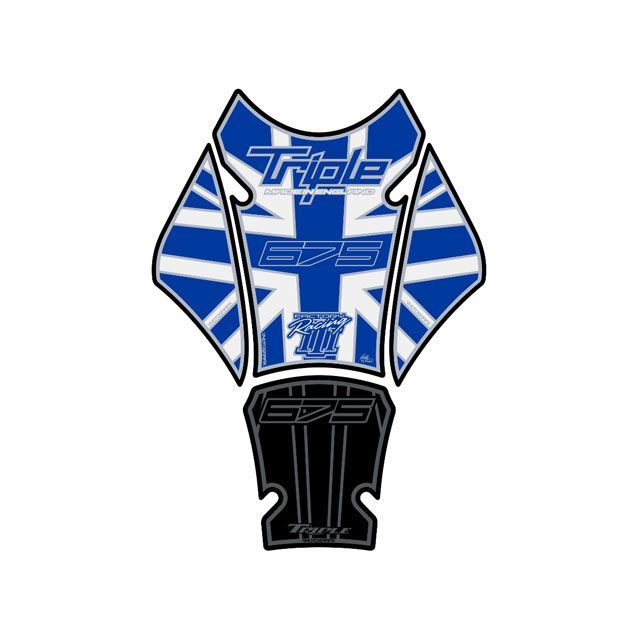 モトグラフィックス タンクパッド ブルー/ホワイト/ブラック STREET TRIPLE MT-TT020BJ