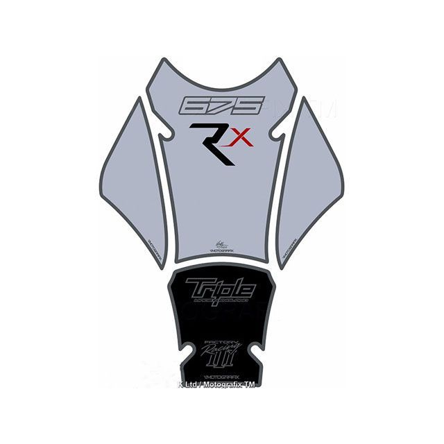 モトグラフィックス タンクパッド シルバー STREET TRIPLE 675RX MT-TT023RXS