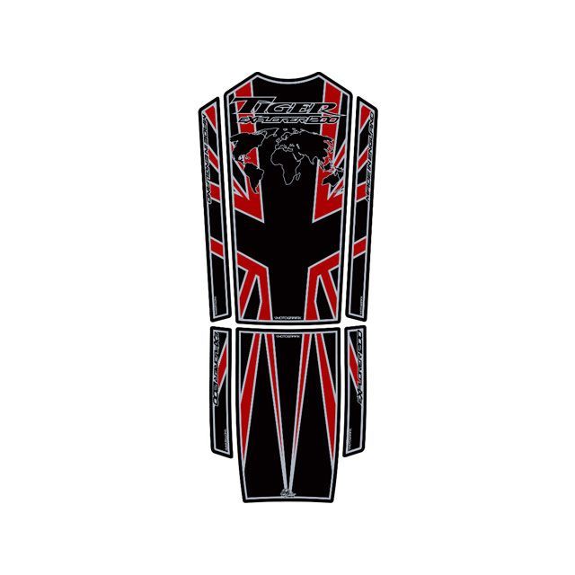 【正規品】モトグラフィックス タンクパッド ブラック/レッド TIGER EXPLORER1200 MT-TT019KRA