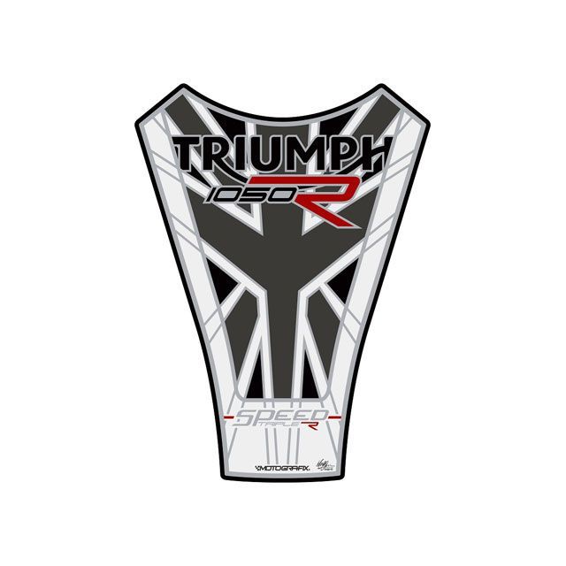 モトグラフィックス タンクパッド ホワイト/グレー SPEED TRIPLE1050R MT-TT034MJW