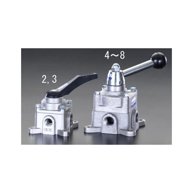 エスコ Rc 3/8” 四方向手動切替バルブ EA153EA-3