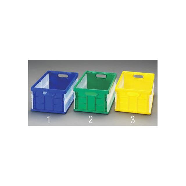 エスコ 350x250x170mm/11.8L 折畳コンテナ（緑） EA506AJ-2