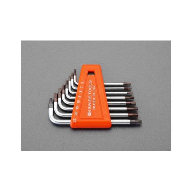 ●メーカー名：エスコ / ESCO●商品名：T6-T25/8本組 Torx キーレンチ●メーカー品番：EA573MD-108●JANコード：4548745084177商品の保証は、メーカー保証書の内容に準じます。備考■8本組■サイズ…T6・7・8・9・10・15・20・25■軸長…52〜83mm■ホルダー付※掲載画像はイメージです。実際の商品とは色味や仕様が異なる場合がございます。