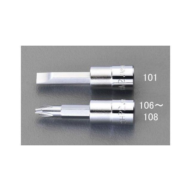 ●メーカー名：エスコ / ESCO●商品名：1/4”DR/＃1x49mm + ドライバービットソケット●メーカー品番：EA618HR-106●JANコード：4548745595307商品の保証は、メーカー保証書の内容に準じます。備考■差込角…1/4”■サイズ…D：13mm、A：27mm、L（全長）：49mm■重量…23g■先端…（＋）＃1※掲載画像はイメージです。実際の商品とは色味や仕様が異なる場合がございます。