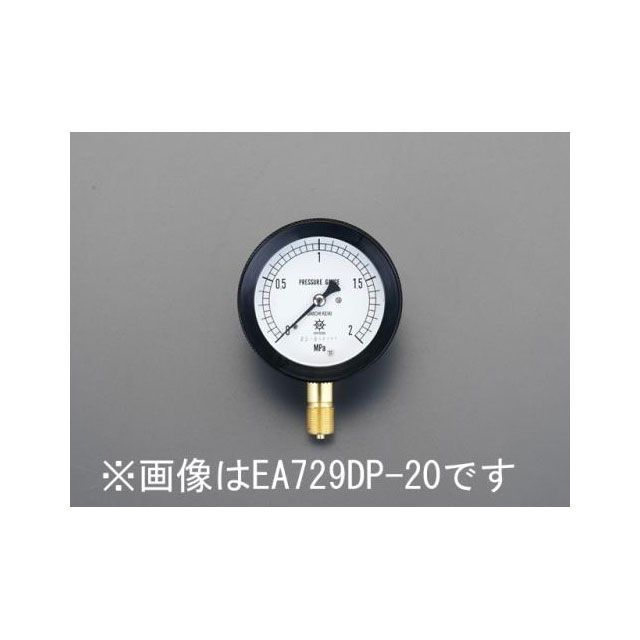 エスコ G 3/8”/75mm/0-5.0MPa 密閉型圧力計 EA729DP-50