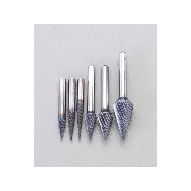 エスコ 6本組 TiAlNコート 超硬バー(6mm軸) EA819V-5