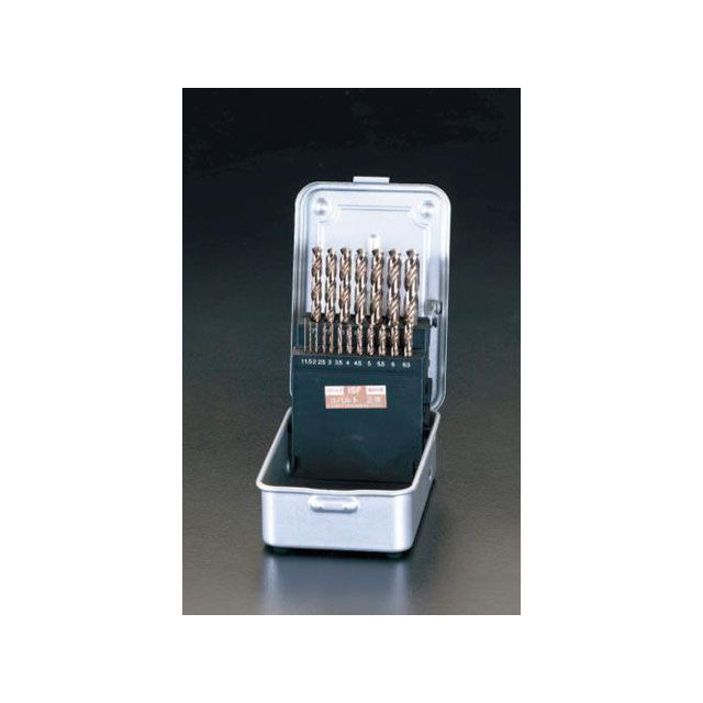 ●メーカー名：エスコ / ESCO●商品名：1.0- 10mm/19本組 ストレートドリル（Co-HSS）●メーカー品番：EA824BC-19●JANコード：4518340321137商品の保証は、メーカー保証書の内容に準じます。備考■セット内容…19本組セットサイズ…1.0〜10.0mm（0.5mmとび）各1本入り■材質…Co-HSS（コバルトハイス）■スチールケース入り■ケースサイズ…155×105×25mm■クロス＆ポイントシンニング付※掲載画像はイメージです。実際の商品とは色味や仕様が異なる場合がございます。