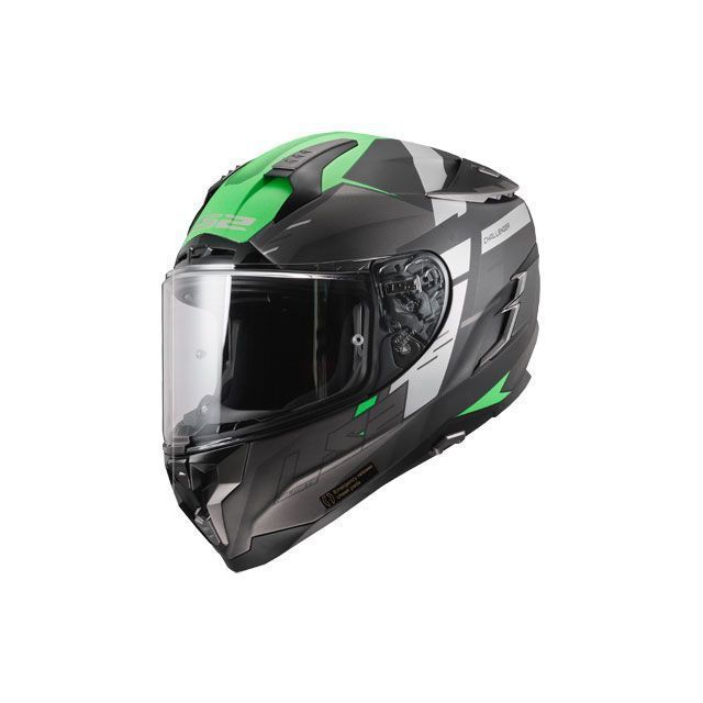 LS2 HELMETS アウトレット品 CHALLENGER F/チャレンジャーF（マットチタニウムグロウグリーン） サイズ：XXL outlet-1198C106 エルエスツーヘルメット フルフェイスヘルメット バイク