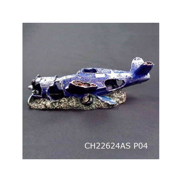 アルファテック CH22624AS P04 墜落機/ネイビー（中）ひこうき スター 水槽 ケージ 飼育ケース インテリア オーナメント アクセサリー オブジェ オーナメント ジオラマ レイアウト 装飾 置物 観賞魚 爬虫類 熱帯魚 CH22624AS …