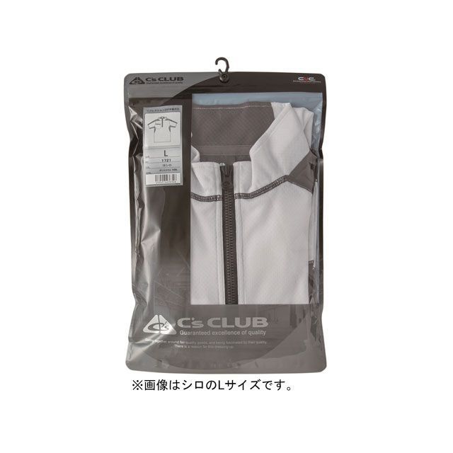 モトメガネ 楽天市場店のシーズクラブ 1721-18 ZIP半袖ポロ（シロ） サイズ S ＃1721-18-S｜アングル3