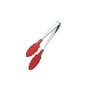 田辺金具 抗菌耐熱カラートング(中)(レッド)250mm