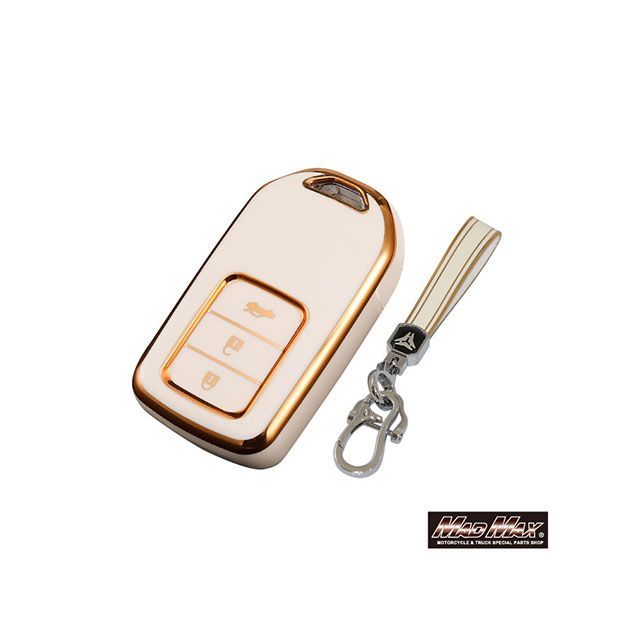 マッドマックス ホンダ専用 ゴールドライン TYPE A 3ボタン式（トランク開閉）TPUソフト スマートキーケース（ホワイト） MM50-A11-1HO01