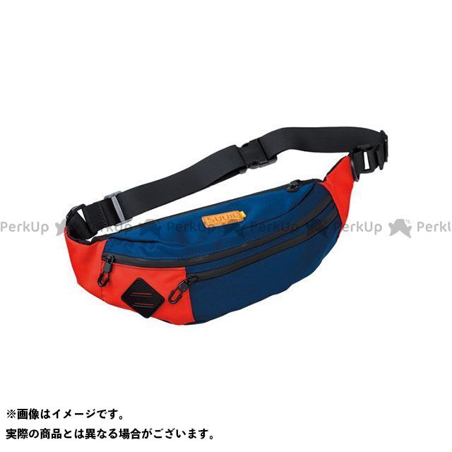 【ポイント最大18倍】Walt ツーリング用バッグ 455-082Y WAIST POUCH（ネイビー/レッド） ウォルト