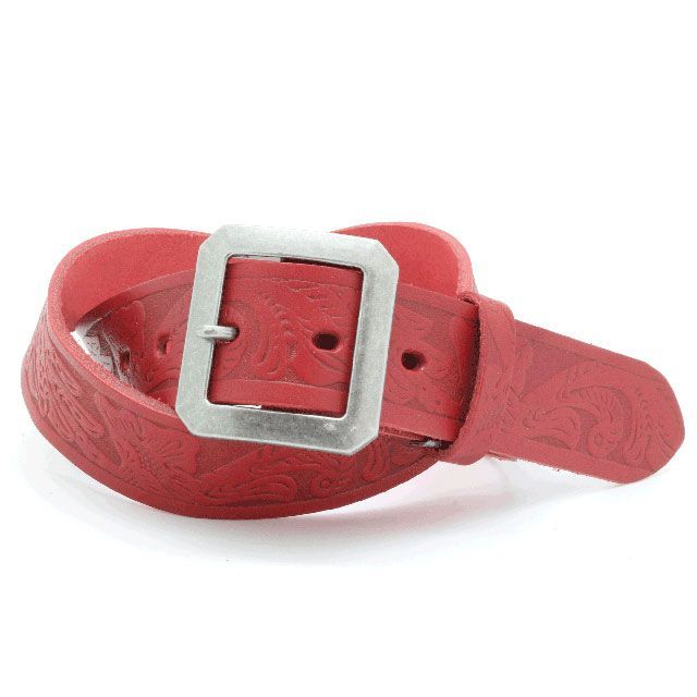 LOCAL WORKS CLASSICO 40mm幅 CRAFT EMBOSS BELT(レッド) RC-037L