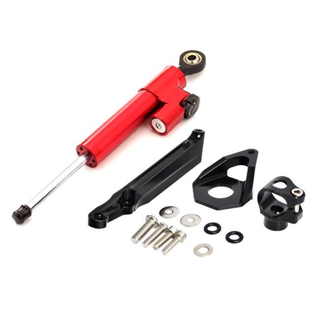 エートップ CBR600RR 2005〜2006 BC-PC37 アルミ削り出し ステアリングダンパーキット CNC（レッド） C..