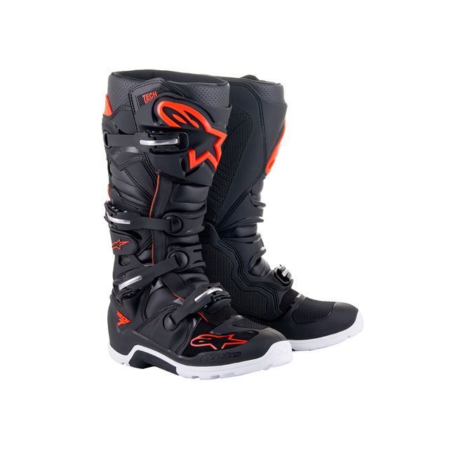 Alpinestars TECH7 エンデューロ ブーツ（ブラック/レッドフロー） サイズ：10（29.0cm） C1111 アルパインスターズ オフロードブーツ バイク