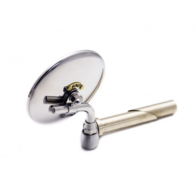 モーターロック JCMAミラー バーエンド φ100 ポリッシュ 汎用 JCMAタグ Brass/Nickel MR-HC068P