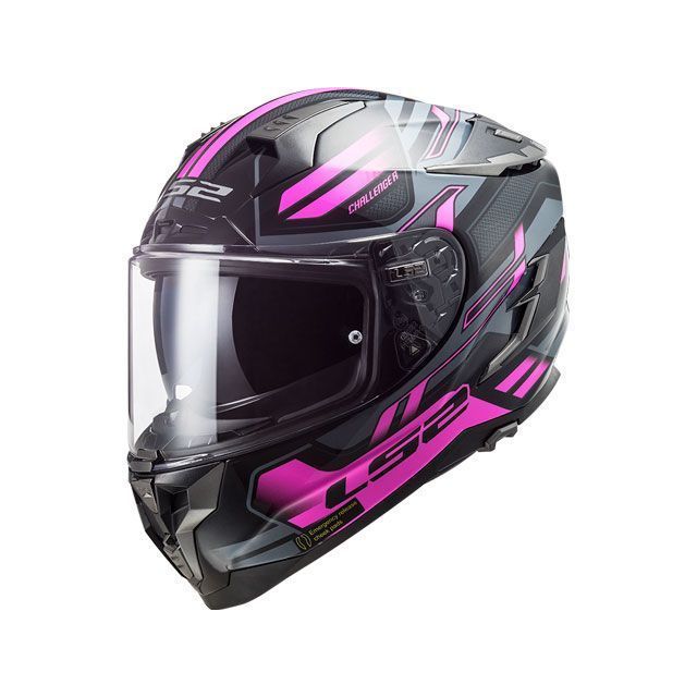 LS2 HELMETS アウトレット品 CHALLENGER F（SPIN BLACK TITANIUM PINK） サイズ：L outlet-103275046L エルエスツーヘルメット フルフェイスヘルメット バイク