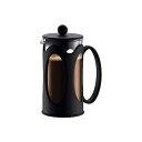 ●メーカー名：bodum(ボダム)●商品名：ケニヤ フレンチプレスコーヒーメーカー 0.35L 10682-01●メーカー品番：・00012657●素材耐熱ガラス・ステンレススチール・ポリアセタール・ポリプロピレン●サイズ幅112x奥行76x高さ160mm●重量216g●仕様付属品：スクープ耐熱ガラス（耐熱温度差120℃）、ポリアセタール（耐熱温度100℃/耐冷温度-20℃）、ポリプロピレン（耐熱温度100℃/耐冷温度-20℃）満水容量：350ml原産国：ポルトガル●特徴【フレンチプレスの特徴】誰でも手軽においしいコーヒーを淹れられるコーヒーメーカー。粗挽きに挽いたコーヒー豆にお湯を注ぎ、できあがりまでは置いておくだけで、安定した味わいを簡単に実現。できあがりまでの時間は、有効活用にも。コーヒー豆の旨みや香り、おいしさに必要な豆の油分（コーヒーオイル）を余すことなく抽出し、コーヒー豆本来の味が最大限に引き出せる。【フレンチプレスで淹れたコーヒーがおいしい理由・・・・・理由はステンレスメッシュフィルター】ボダムのステンレスメッシュフィルターは、ドリップ式で使用されるようなペーパーフィルターとは異なり、コーヒー豆に含まれている油分や絶妙な風味がフィルターに吸収されることがなく、コーヒー豆の個性を引き出した豊かな味わいのコーヒーになるため。●写真注意※画像はイメージです。