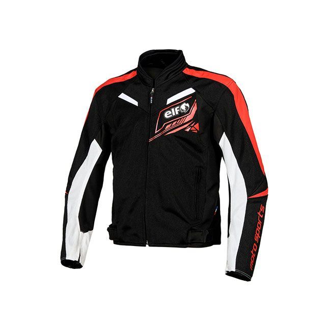 エルフ ライディングウェア 2023春夏モデル EJ-S115 スポルトメッシュジャケット（ブラック＆レッド） サイズ M EJ-S115