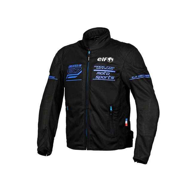 エルフ ライディングウェア EJ-S116 フレッドメッシュジャケット（ブラック＆ブルー） サイズ S EJ-S116