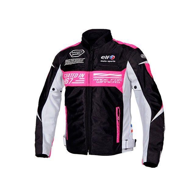 エルフ ライディングウェア EJ-S103 イデアールメッシュジャケット（ブラック＆ピンク） サイズ WL EJ-S103(2)