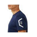 アシックス 2031D729 TEAM HEXAGON SS TOP RECYC(ピーコート) サイズ 2XL 2031D729