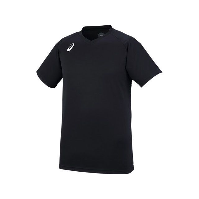 ASICS XW6746 PRACTICE SHORT SLEEVE TOP（ブラック×ホワイト） サイズ：2XL XW6746 アシックス アウトドア用ウェア キャンプ