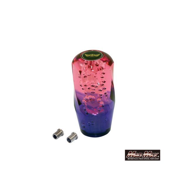 マッドマックス ツイストシフトノブ 泡 100mm 変換アダプター付（レッド/パープル） MM75-0053-RP