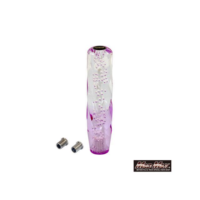 マッドマックス ツイストシフトノブ 泡 200mm 変換アダプター付（クリア/パープル） MM75-0055-CLP