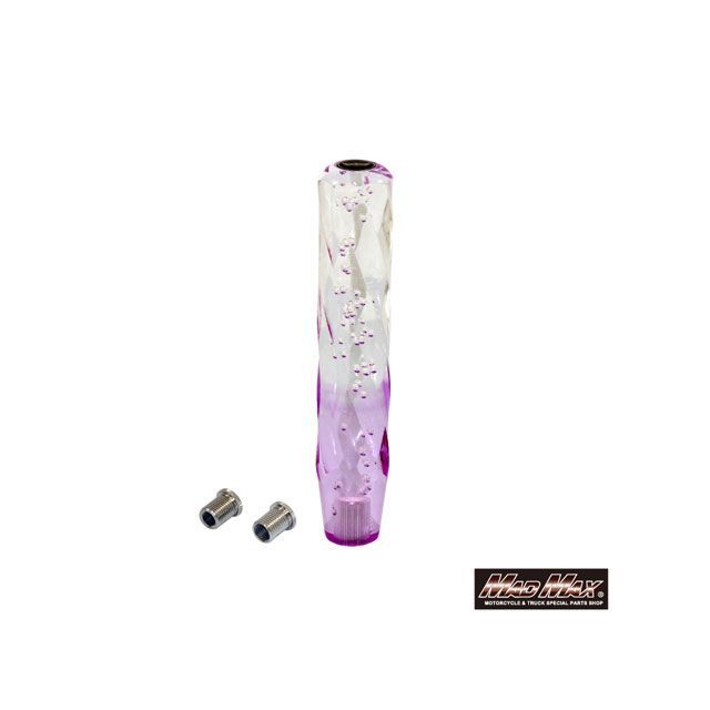 マッドマックス ツイストシフトノブ 泡 250mm 変換アダプター付（クリア/パープル） MM75-0056-CLP