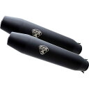 ジーピーアール Exhaust System Honda XL 125 G / V1980/1985 Double universal Homologated silencer without link pipesDeeptone Black Cafe…(2)