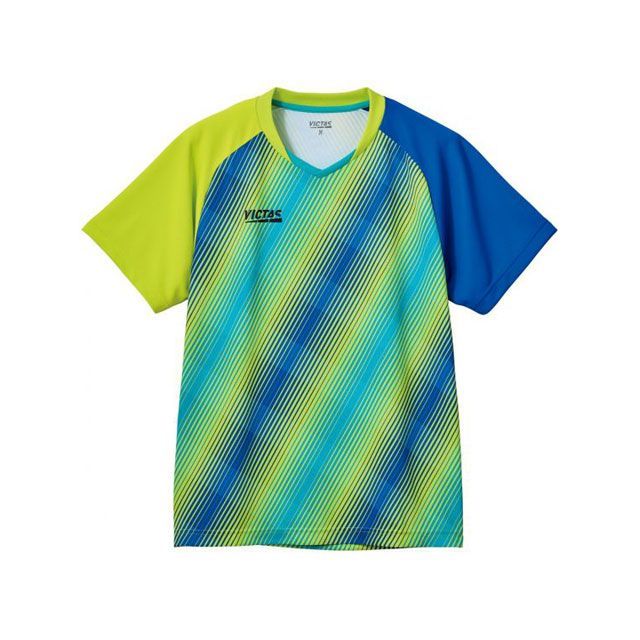 ヴィクタス バイアスストライプゲームシャツ（ライムグリーン） サイズ 130 ・612301