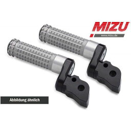 正規品／MIZU アジャスタブル レーシング フットペグ ABE認可品 ブラック/シルバー ｜ 409ST2210021 mizu_409ST2210021 ミズ ステップ バイク タイガー800 タイガーエクスプローラー