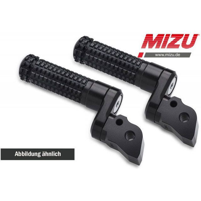 MIZU アジャスタブル レーシング パッセンジャーフットペグ ABE認可品 ブラック/ブラック ｜ 409SS2220011 mizu_409SS2220011 ミズ ステップ バイク