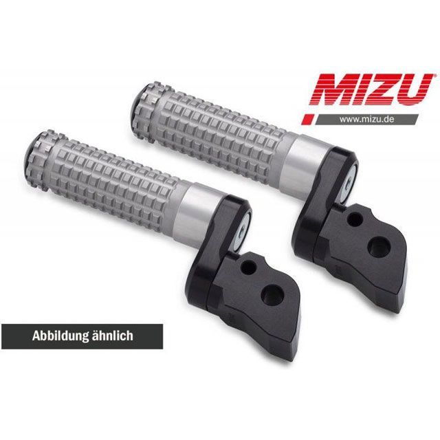 ミズ アジャスタブル レーシング パッセンジャーフットペグ ABE認可品 ブラック/シルバー ｜ 409ST2220008 mizu_409ST2220008
