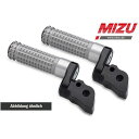 ミズ アジャスタブル レーシング パッセンジャーフットペグ ABE認可品 ブラック/シルバー | 409ST2220021 mizu_409ST2220021