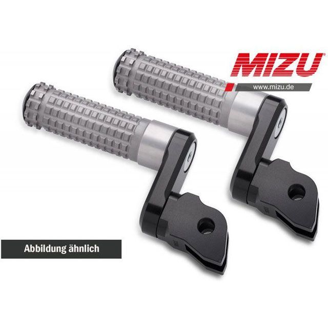 ミズ アジャスタブル レーシング パッセンジャーフットペグ ABE認可品 ブラック/シルバー ｜ 409ST3320013 mizu_409ST3320013