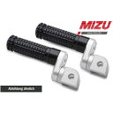 ミズ アジャスタブル レーシング パッセンジャーフットペグ ABE認可品 シルバー/ブラック | 409TS2220021 mizu_409TS2220021
