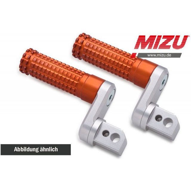 ミズ アジャスタブル レーシング パッセンジャーフットペグ ABE認可品 シルバー/オレンジ ｜ 409TO3320044 YZF R1 mizu_409TO3320044