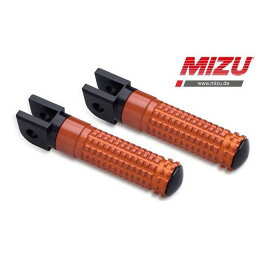 正規品／MIZU レーシングフットペグ ABE認可品 ブラック/オレンジ ｜ 409SO1110001 mizu_409SO1110001 ミズ ステップ バイク 990スーパーデューク シバー750 その他のモデル