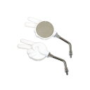 マッドマックス 汎用 ミニ じゃんけんミラー 8mm 正ネジ 左右セット(ホワイト) 汎用 MM04-0014-WH