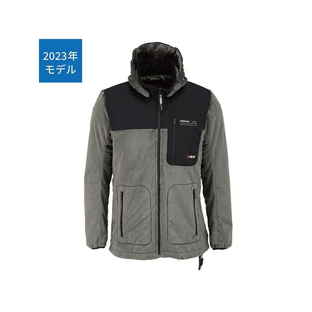 【正規品】RSタイチ RSU638 e-HEAT フリース インナーパーカ（ブラック/グレイ） サイズ M RSU638BK71M