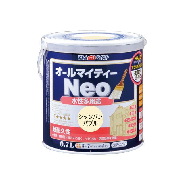 Rakuten - アトムハウスペイント 水性オールマイティーネオ0.7Lシャンパンバブル