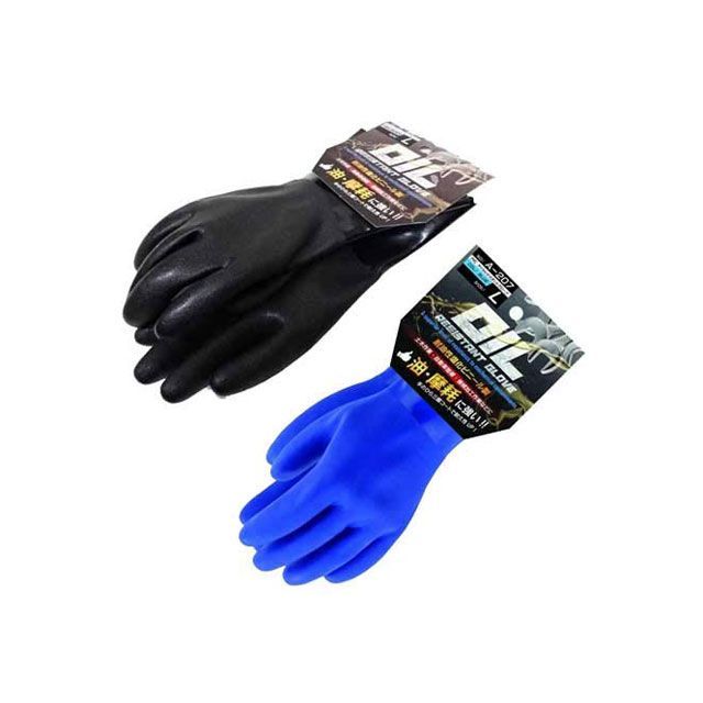 OTAFUKU GLOVE オタフク A-207 黒 PVCオイルレジスタント 1P裸 サイズ：L A-207 おたふく手袋 D.I.Y. 日用品