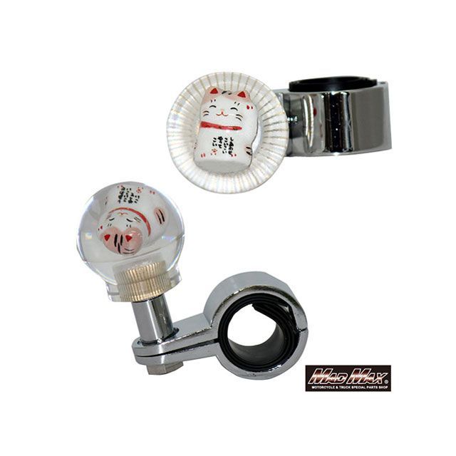 マッドマックス トラック用 ハンドルスピンナー クリスタル 招き猫（ピンク/レッド） MM75-S010-04