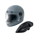 コミネ KK-902モーターサイクルインターカム+HK-190ネオレトロフルフェイスヘルメット(バサルトグレイ) サイズ XL ・00-190